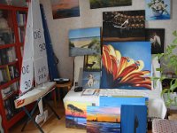 ... et grand constructeur de maquettes télécommandées pour régates. Et une flopée de toiles d'Agnès.