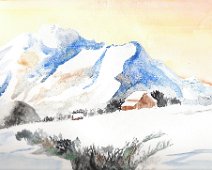 Montagne neige chalet Montagne enneigée